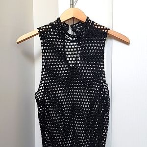 Asos Black Fishnet Long Dress Cover Up